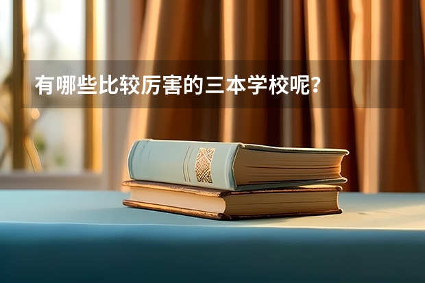 有哪些比较厉害的三本学校呢？